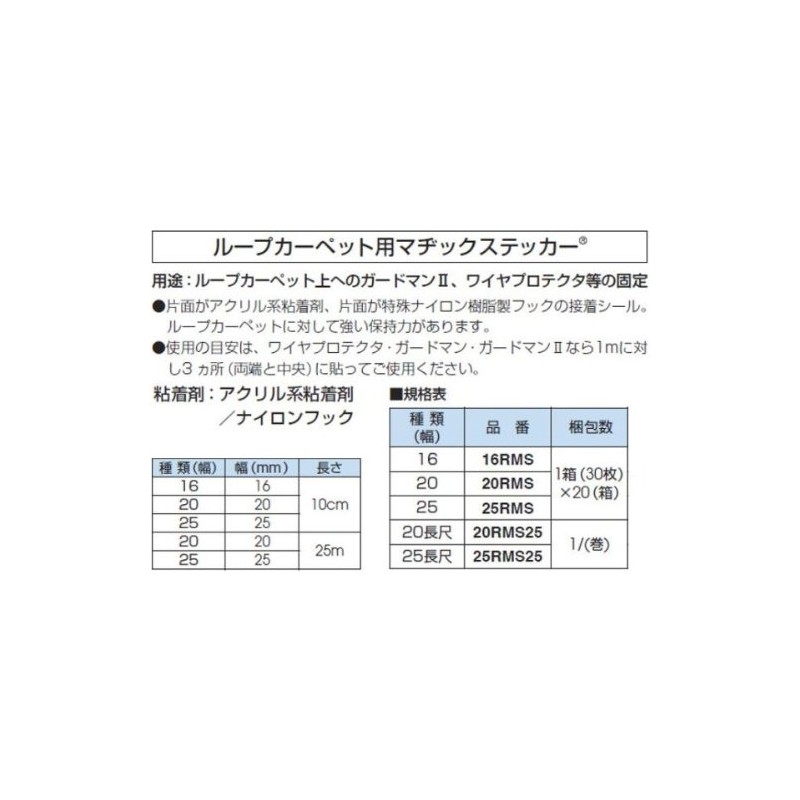 Masaru Industries Magic Sticker for Loop Carpet Width 0.6 inch