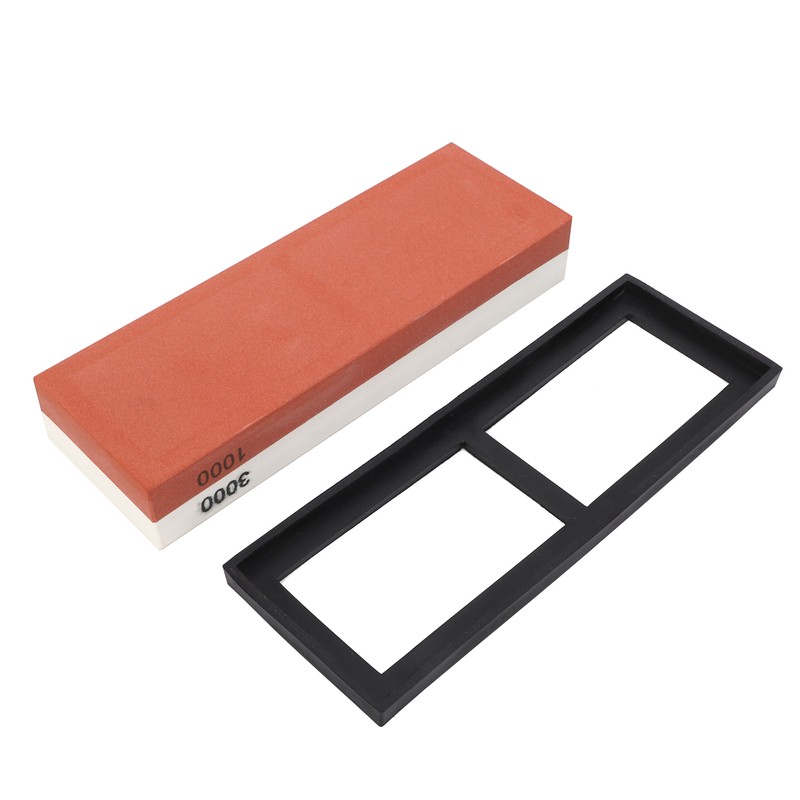 Household Knife Sharpening Stone White Corundum Whetstone with Base 1000