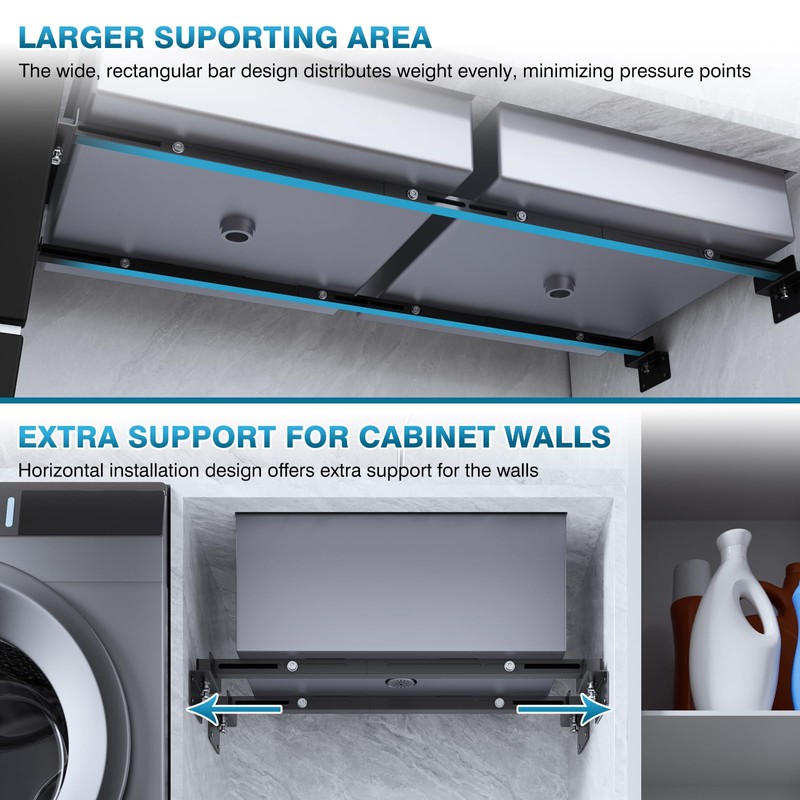 IRONWALLS 2PCS Undermount Sink Support Brackets, 24"-59" Adjustable Sink Support