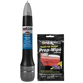 Sherwin-Williams Company Dupli-Color AHA0980 Electron Blue Exact-Match Scratch Fix All-in-1 Touch-Up Paint Compatible with Honda Vehicles Bundle with Prep Wipe Towelette (2 Items)