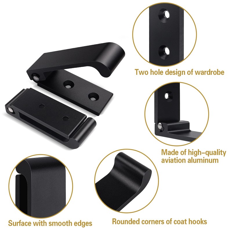 Leryati Pack of 2 Folding Hooks, Foldable Wall Hooks, 90°