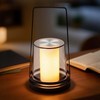 NWUNJ Black Touch Table Lamp with Dynamic Flame Effect -