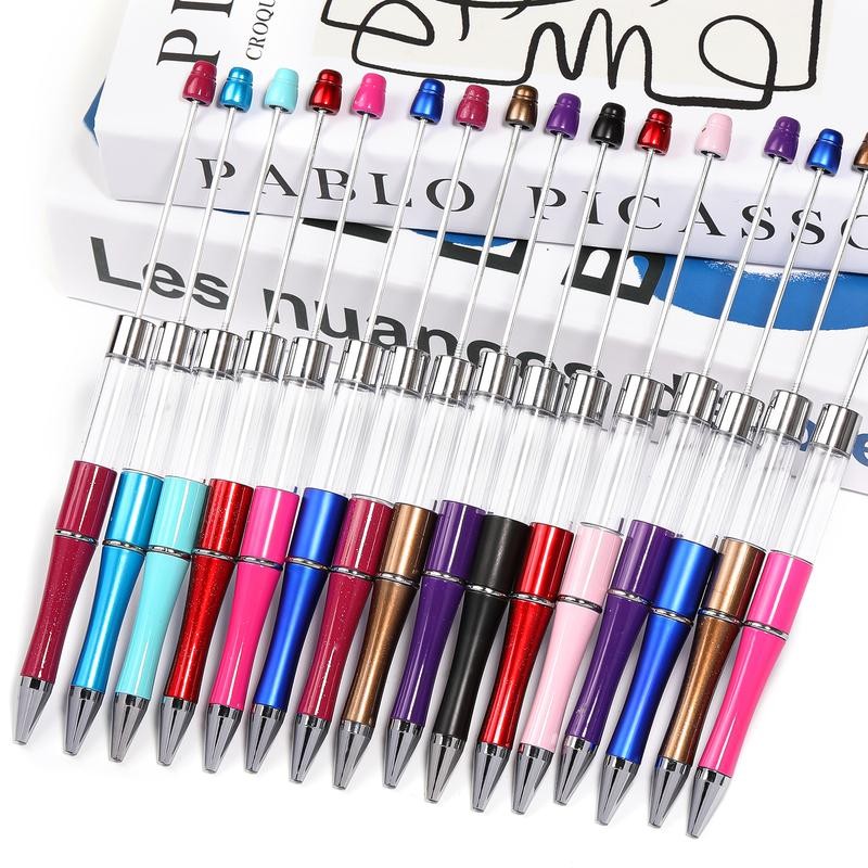 【P190】10PCS Creative DIY empty tube crystal plastic beaded ballpoint pen:_3#