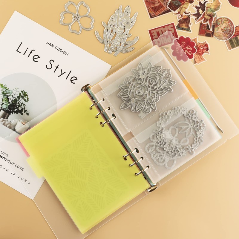 BAOFALI 20 Pack A5 Size Plastic Binder Pockets,6 Holes Waterproof