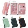 Mini Carrier 12-Piece Nail Clipper & Grooming Full Set (Ear Pick, Eyebrow, Toenail, Cuticle Tools) Wedding Guest Gift Peppermint Green 12-Piece Set 3ea