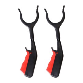 Grabber Tool, 2pcs 30cm Grabber Tool Adults Kids Senior Reacher Claw Rubbish Tong Portable Grabber Tool(Black + red)