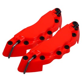 Kisangel 1 Pair Brake Caliper Covers Durable Caliper Protectors for Car Models Easy Installation Stylish Upgrade for Vehicle Aesthetics Small Red