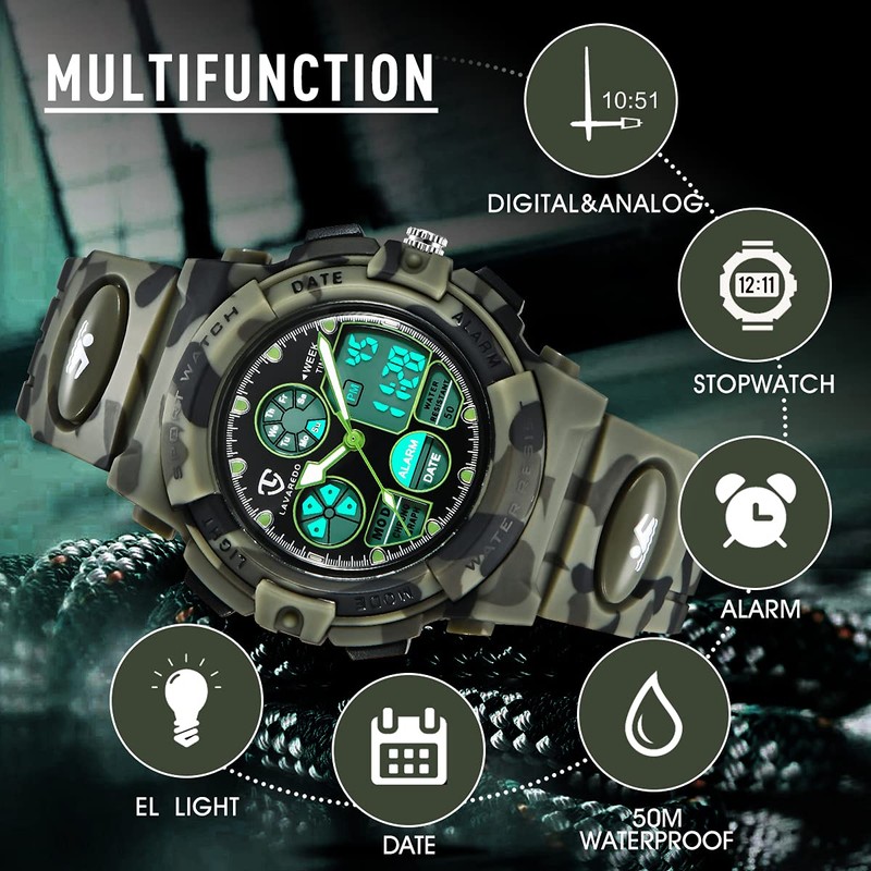 Watch Kid's Watches Boys Analog Digital Quartz Sport Electronic Military