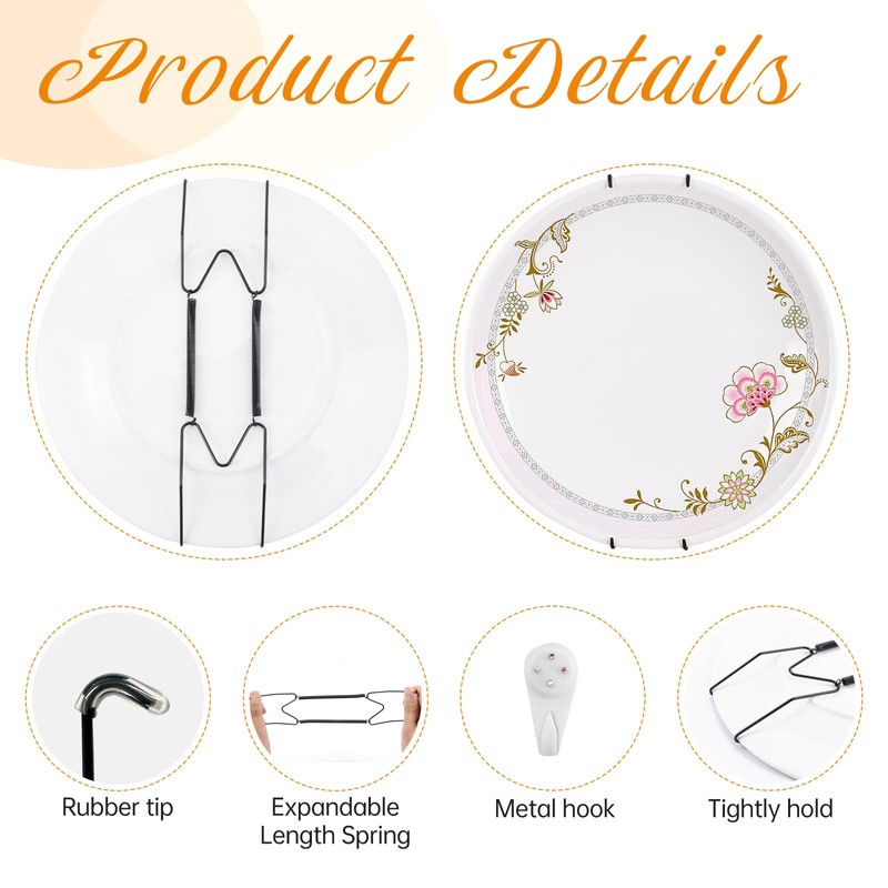 6 Pack Plate Hangers for The Wall, Suitable for 16-20