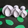 Growtail 3 Pieces Rose Leaf Fondant Plunger Cutters Veined Rose