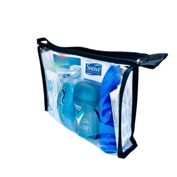 10-Piece Men’s Travel Toiletry Kit – Includes Toothpaste, Sunscreen, Deodorant,