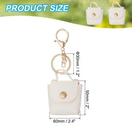 [PATIKIL] Coin Pouch PU Leather Small Coin Purse Keychain for Women Keychain Pouch Mini Tote Bag Keychain Cute Small Purse Handbag Decoration Beige