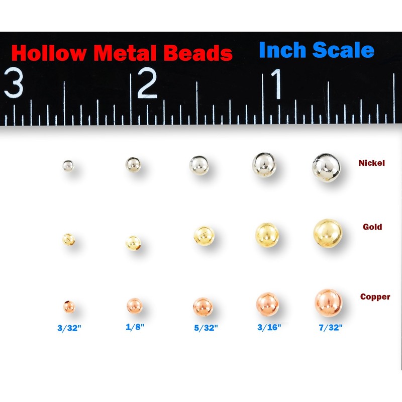 River Guide Supply Hollow Metal Beads for Tacklecraft & Fishing
