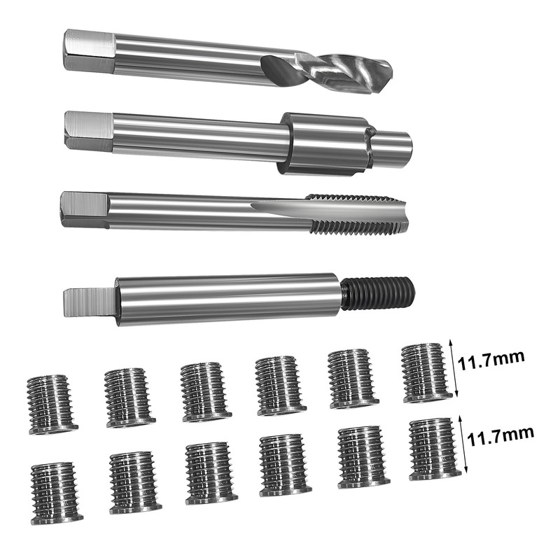 JMSMSH M8*1.25 Metric Thread Repair kit,12 11.7MM Stainless Steel Inserts