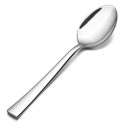 Teaspoon Set of 6, E-far 6.7 Inch Stainless Steel Spoons for Kitchen or Restaurant, Non-toxic & Mirror Polished, Squared Edge & Dishwasher Safe