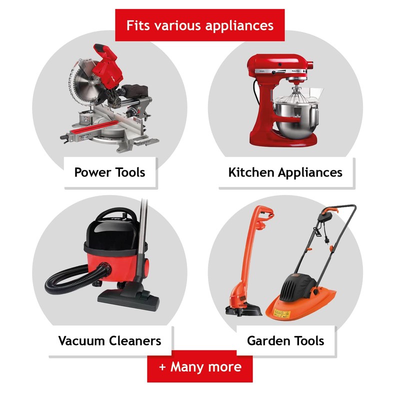 SPARES2GO 2 Core Extra Long Mains Power Cable Plug for