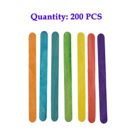 Wooden Craft Sticks, Colored Popsicle Sticks for Crafts, Rainbow 4.5 Inches Jumbo Bulk Pack of 1000, by Mandala Crafts