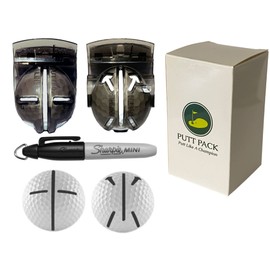 The PUTT PACK Double Pack - Putting & Tee Shot Golf Ball Alignment Tool with Mini Sharpie Pen - Golf Ball Line Marker Tool, Golf Ball Liner, Essential Golf Equipment for Marking Up Your Golf Balls