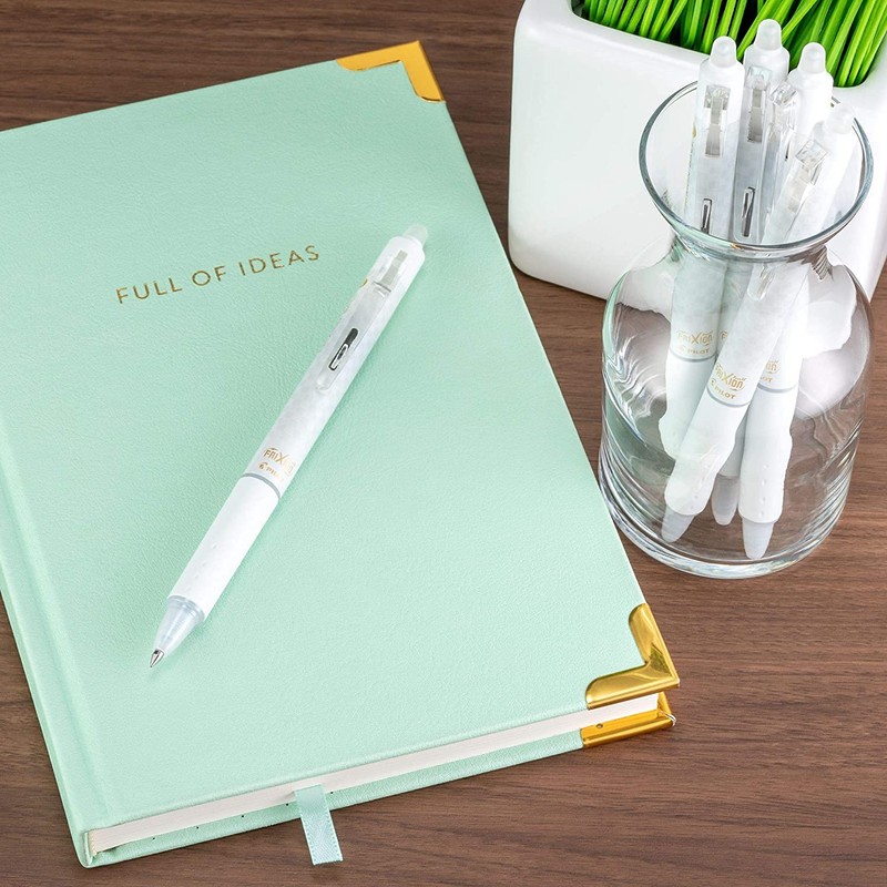 (2) Pilot FriXion Ball Clicker Erasable White Pen, Extra Fine,