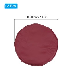 PATIKIL Round Bar Stool Cover, 3 Pack PU Leather Elastic Bar Stool Cover Waterproof Stool Cushions for Diameter 12"-14" Chair, Wine Red