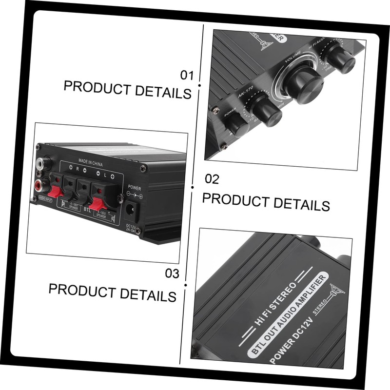 Mipcase 1pc Mini Digital Stereo Amplifier Portable HiFi Wireless Audio