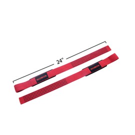 ROBOX Weightlifting Wrist Straps, Cotton Lifting Wrist Straps for Gym, Efficient Workout with 5mm Neoprene Padding, 24” Heavy-Duty Wrist Support Straps, Silicon Grip for Deadlifts - Pair (Red)