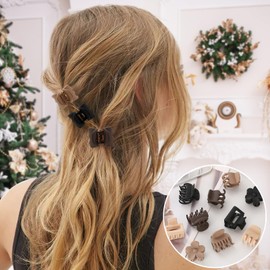 Unbednigt 16 PCS Small Hair Clips for Women & Girls, Durable Matte Claw Clips for Thin Hair, Strong Hold Nonslip Medium Hair Claw Clips Cute Hair Accessories with Multi Color Holiday Gifts
