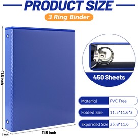 2 Inch Binders 3 Ring Clear View Cover Holds 8.5 * 11 inch Papers for School Binder or Office Binder Supplies, Classic 4 Packs (4 Colors)