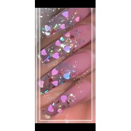 Nail Glitter Sequins Holographic Laser Butterfly Heart Flakes Nail Art 3D 1tsp