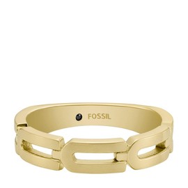 FOSSIL Men's Ring Heritage D-Link Chain Stainless Steel Gold JF046947106, Stainless Steel, No Gemstone