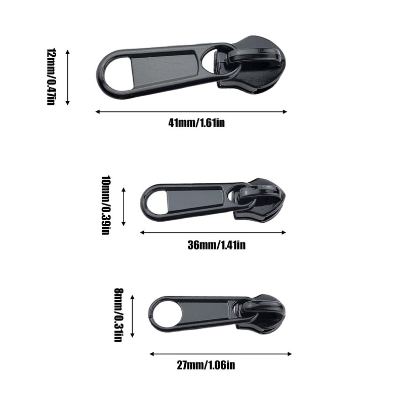 NTRUXZP Pack of 12 Zip Zippers, Zip Replacement Zip Repair