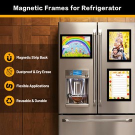 VAIIGO Magnetic Sign Holder A4, 20Pack Magnetic Display Frame for Fridge Whiteboards and Metal Surfaces, Photo Frame, Document Paper Holder, Black