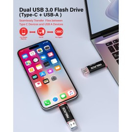 ABLAZE USB C Flash Drive 32GB 2 Pack Dual USB 3.0 Stick USB Type-C High-Speed Memory Stick Thumb Drive Data Storage for USB C Smartphones Tablets Macs TC Car and Laptop (Blue Black)