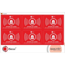 iSecur® Alarm Stickers 5 x 3.5 cm Pack of 6