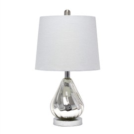 Lalia Home Contemporary Kissy Pear Table Lamp with Gray Fabric Shade
