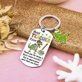 Teacher Appreciation Gifts for Women Men Keychain Best Teacher Ever Gifts Last Day of School End of The Year Kindergarten Teacher’s Gift Thank You Keyring Teachers Christmas Valentines Day Present