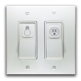 Visual Light Switch Sticker Labels - Bedroom & Bathroom Theme, White, 2D Design, 24PCS