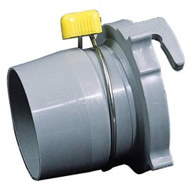 Camco Easy Slip Straight Hose Adapter with Slip-Lock Rings - Securely Connects Your Sewer Hose to RV and Stores with Sewer in Standard 4" Bumper, FFP (39172) , Grey