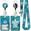Sea Turtle Lanyards for ID Badges, Badge Reel Retractable Badge