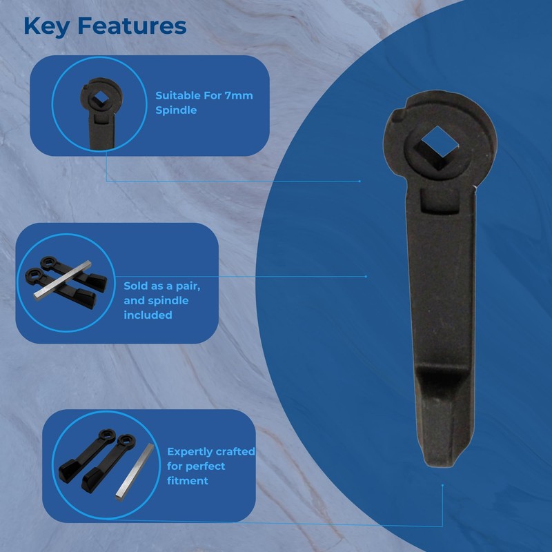 1 Pair of Replacement Patio Door Handle Lever Set 7mm