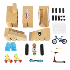 Waysroma Finger Skateboard Ramp 14 Pieces Skatepark Kit Mini Finger Skateboards with Ramps and Accessories Set Fingerboards Skate Park Fingerboards Ultimate Parks Fingertip Movement for Children