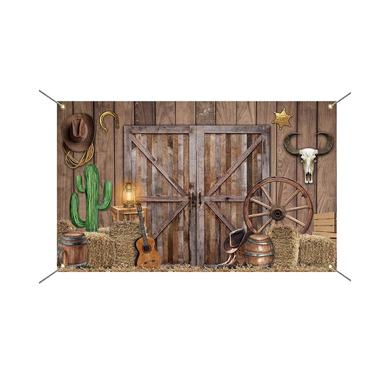 Avezano Western Cowboy Backdrop Banner Western Party Banner Decorations for