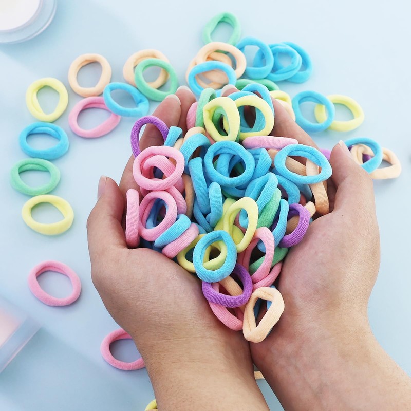 210 Stück Haargummi Mädchen, 3cm Klein Haargummi, Mini Nahtlose Haarbänder,