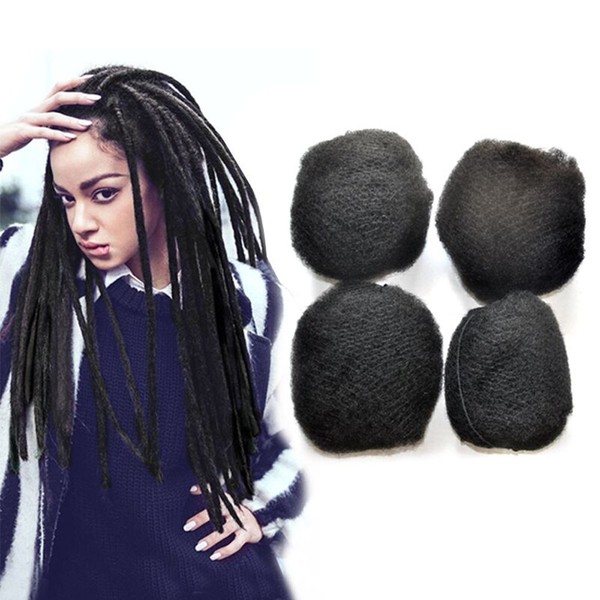 Yonna Hair 4pcs/lot Tight Afro Kinky Bulk Hair 100% Human Hair For DreadLocks,Twist Braids Off Black #1B,8"