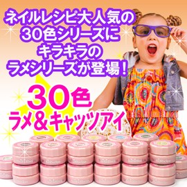 Nail Recipe Gel Nail Set Self Nail Beginners, Color Gel Gift (30 Color Gel Set) (Lurex & Cat's Eye)