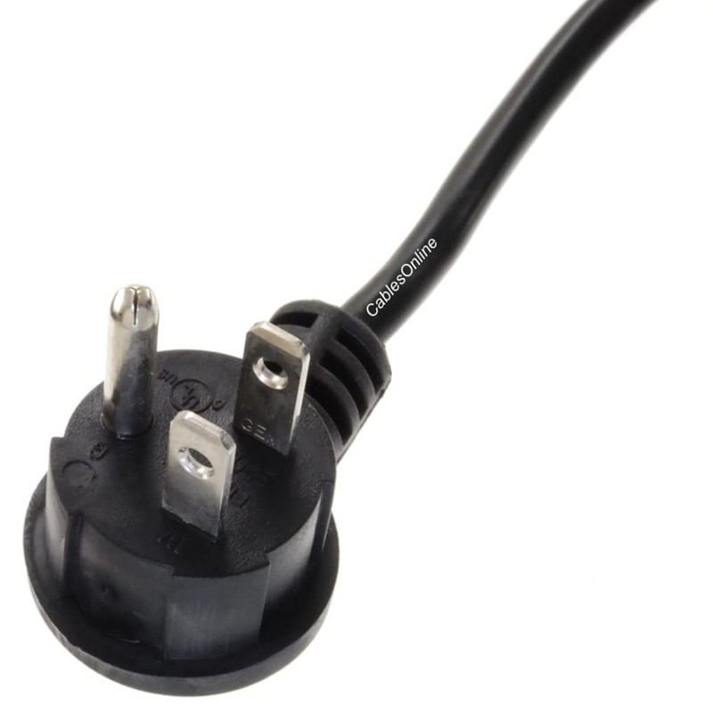 CablesOnline, 2-Pack 1ft Right-Angle NEMA 5-15P to IEC C13 Short