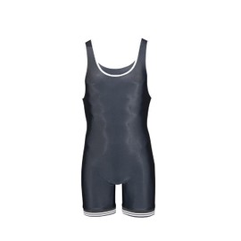 Matman U.S.A. The Edge Old School Men's Boy's Wrestling Singlet (Black/White, Medium)