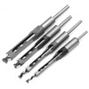 4Pcs Wood Square Hole Mortise Chisel Drill Bit Set Tool