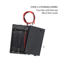 MulticoloredLED 2 Soportes de batería AA con Cables de Encendido/Apagado Interruptor de conexión 2 Ranuras x 1.5 V batería Resorte Clip Caja de Almacenamiento (Paquete de 3), 3AAA-4Pcs