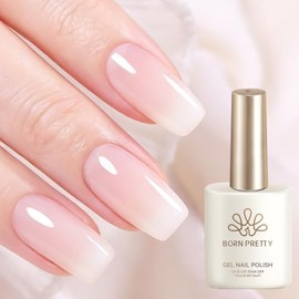 Born Pretty- Esmalte de uñas en gel blanco lechoso Esmalte de uñas en gel neutro translúcido blanco gelatinoso Esmalte de uñas Soak Off HemaFree      